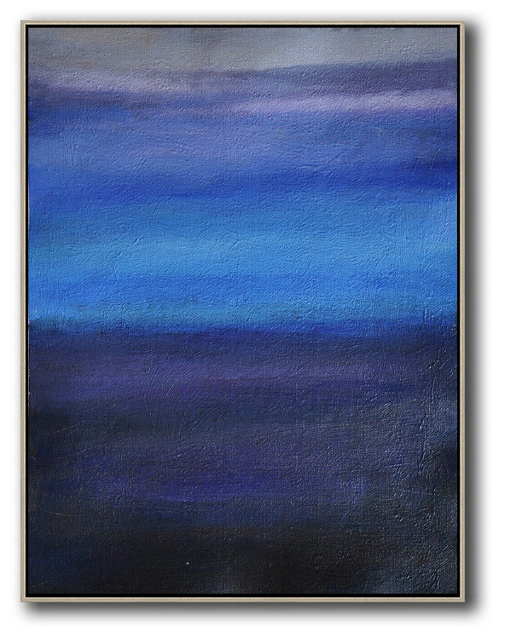 Original Abstract Painting Extra Large Canvas Art,Oversized Abstract Landscape Painting,Acrylic Painting On Canvas,Blue,Dark Blue,Grey.etc